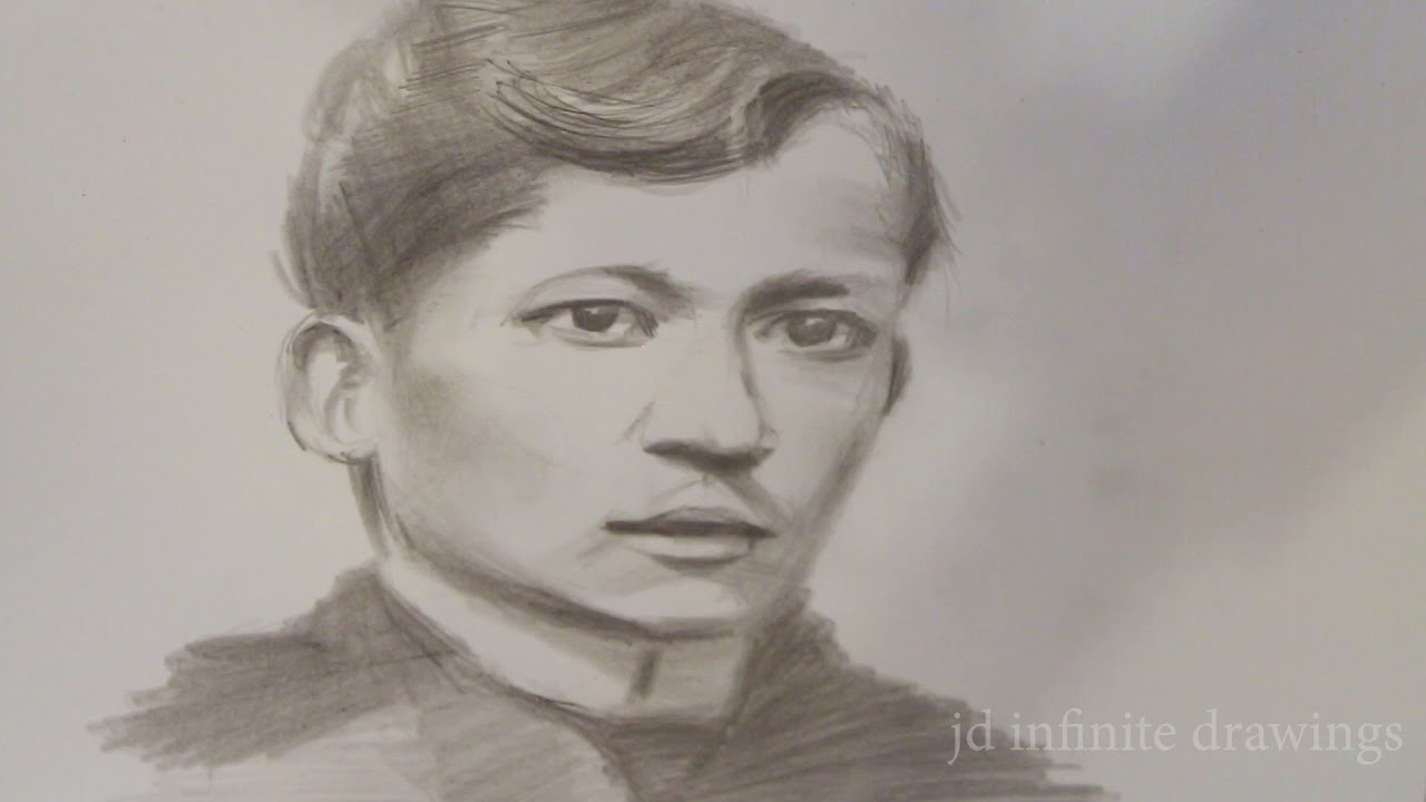  Jose Rizal Sketch Drawing with simple drawing