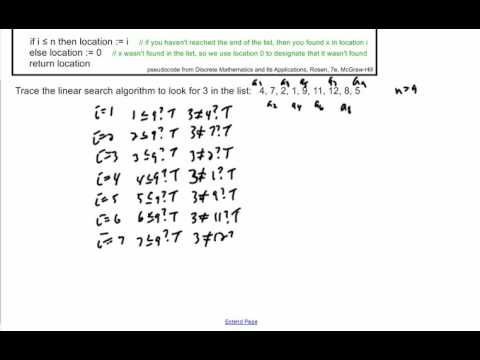 Algorithms: Linear Search Example 2 - YouTube image.