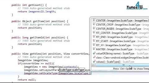 Métodos del BaseAdapter para Imagenes. Tutorial 54 en Español. Desarrollo de Aplicaciones Android.