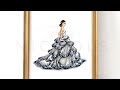 My favorite dress of all time diors junon gown sketched with copicmarkers fashionillustration