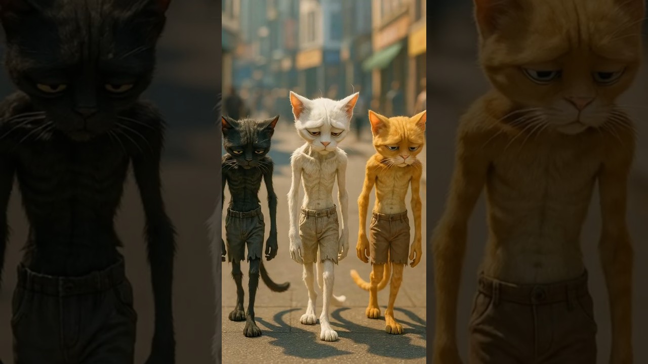 They Laughed at These Skinny Cats… Until THIS Happened. 💪🔥 #cat #catstory #aicat #glowup