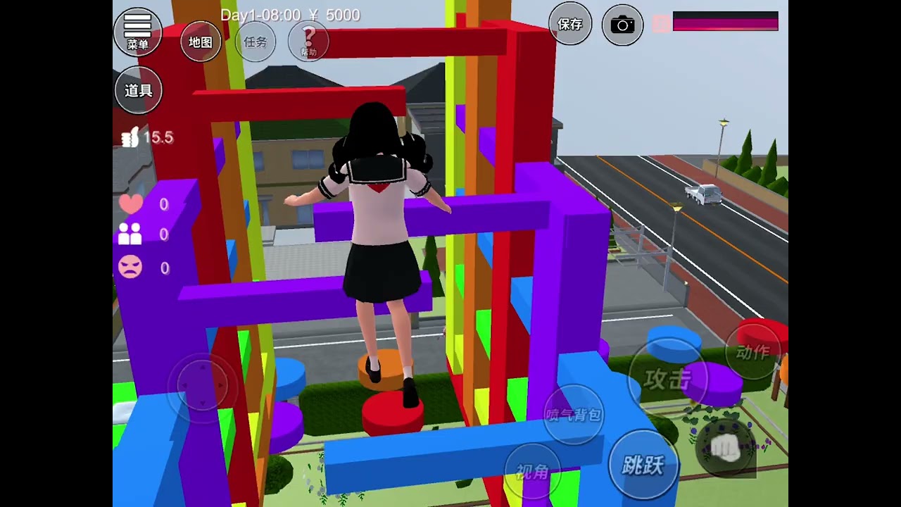 櫻花校園新手跑酷￼