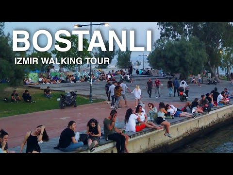 [4K] Izmir KARŞIYAKA Walking Tour - BOSTANLI Neighborhood | 🇹🇷 Turkey Travel 2021