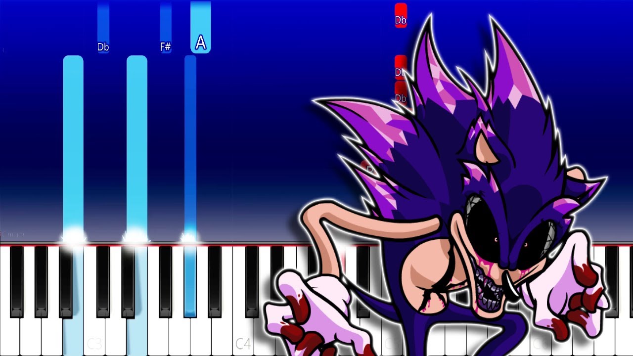 Friday Night Funkin' VS SONIC.EXE ZERO VERSION - EASY Piano Tutorial 