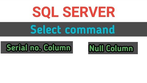 How to generate serial number column through select query in sql server