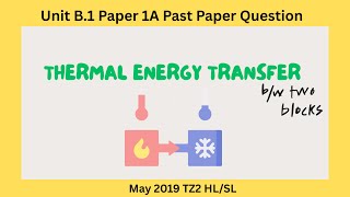2022 May TZ1 HL/SL - Thermal energy transfer between two blocks - P1A question