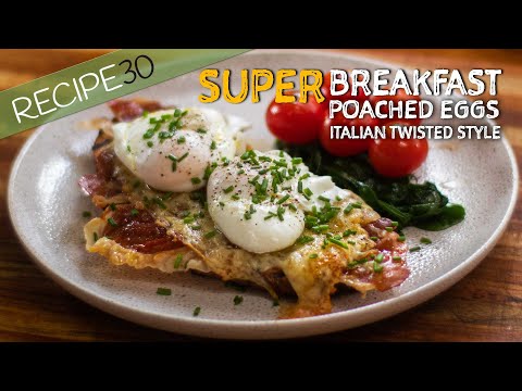 Poached Eggs Italian Twisted Style with Prosciutto