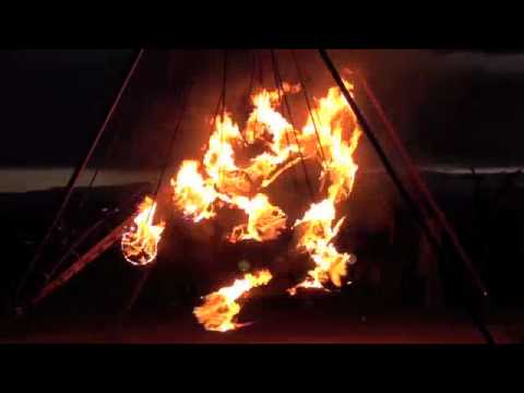 Tea equals two pie root el over gee - On Fire - Afrikaburn 2012 - Burning Pendulum Wave