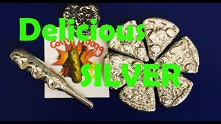 Hand poured Silver Pizza Pie: CORNDOGG 42 @SilverSaver888
