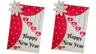 Easy handmade New Year card | How to make New Year Card | DIY Happy New Year greeting card 2024 screenshot 5