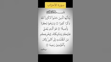 سورة الأحزاب #quran #youtube #اكسبلور #المصحف #القرآن_الكريم #لايك #تيك_توك #ﷺ #دويتو