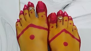 Mahabar Lagane Ke Baad Aise Dikhte H Mere Pair.. Alta Feet Look