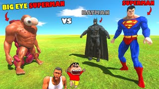 BIG EYE SUPERMAN vs REAL SUPERMAN and BATMAN in Animal Revolt Battle Simulator | SHINCHAN CHOP screenshot 3