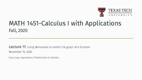 Zoom Lecture 17 | TTU MATH 1451 Calculus I with Applications, Fall 2020