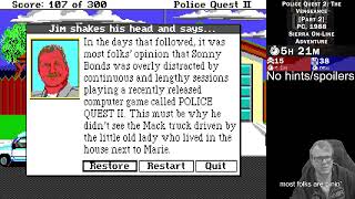 Puri Plays LIVE: Police Quest 2: The Vengeance [Part 2] (PC,1988,Adventure)