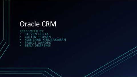 Oracle CRM