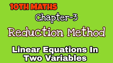 Reduction Method in Maths | Class 10th Exercise 3.6 | Chapter 3 : Pair of Linear Equations|Vikas sir