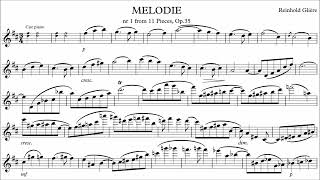 Flute Play-along - Melodie nr 1 op. 35 - Glière - with sheet music