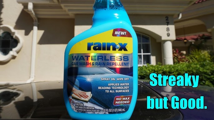 Rain-X WATERLESS CAR WASH & RAIN REPELLENT Coating w/ Water Beading 32oz  Spray