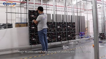 How to Install 640x480 Front Service LED Screen to Steel Structure from  front side by steel plates?