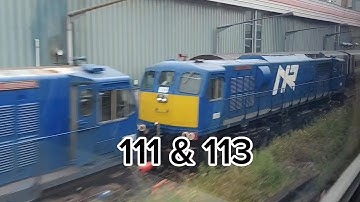 NIR 111 Class locos 113 & 111 & IE 201 Class locos 228 & 231 at York Road Depot. 21/4/23 & 21/5/23