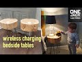 Bedside Tables with Wireless Chargers.