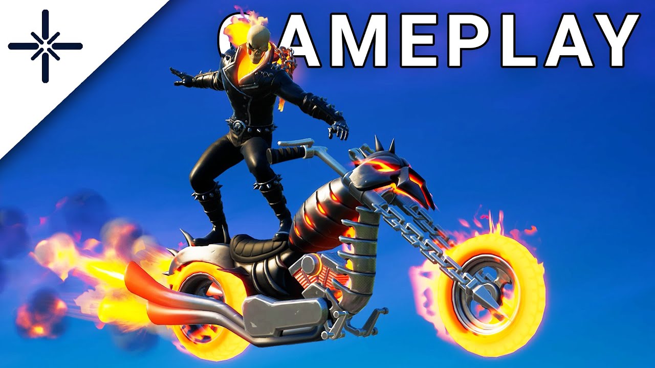 NEW Ghost Rider Fortnite Skin Gameplay (BUNDLE with Ghost Glider
