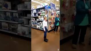 Little boy/kid yodelling in Walmart (yodeling kid) meme