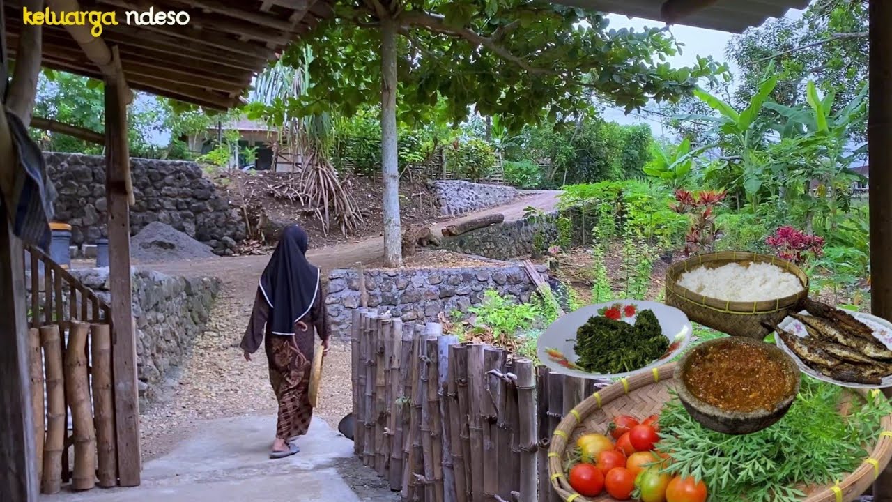 masak di desa, sambel terasi,ikan goreng, makan bersama keluarga
