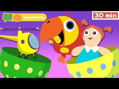 Learning First Words w Larry | Sensory Stimulation for Babies | Vocabulary for Kids | Vocabularry