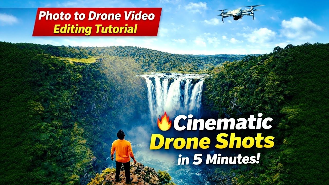 Photo to Drone Video Editing Tutorial 🔥 Cinematic Drone Shots in 5 ...