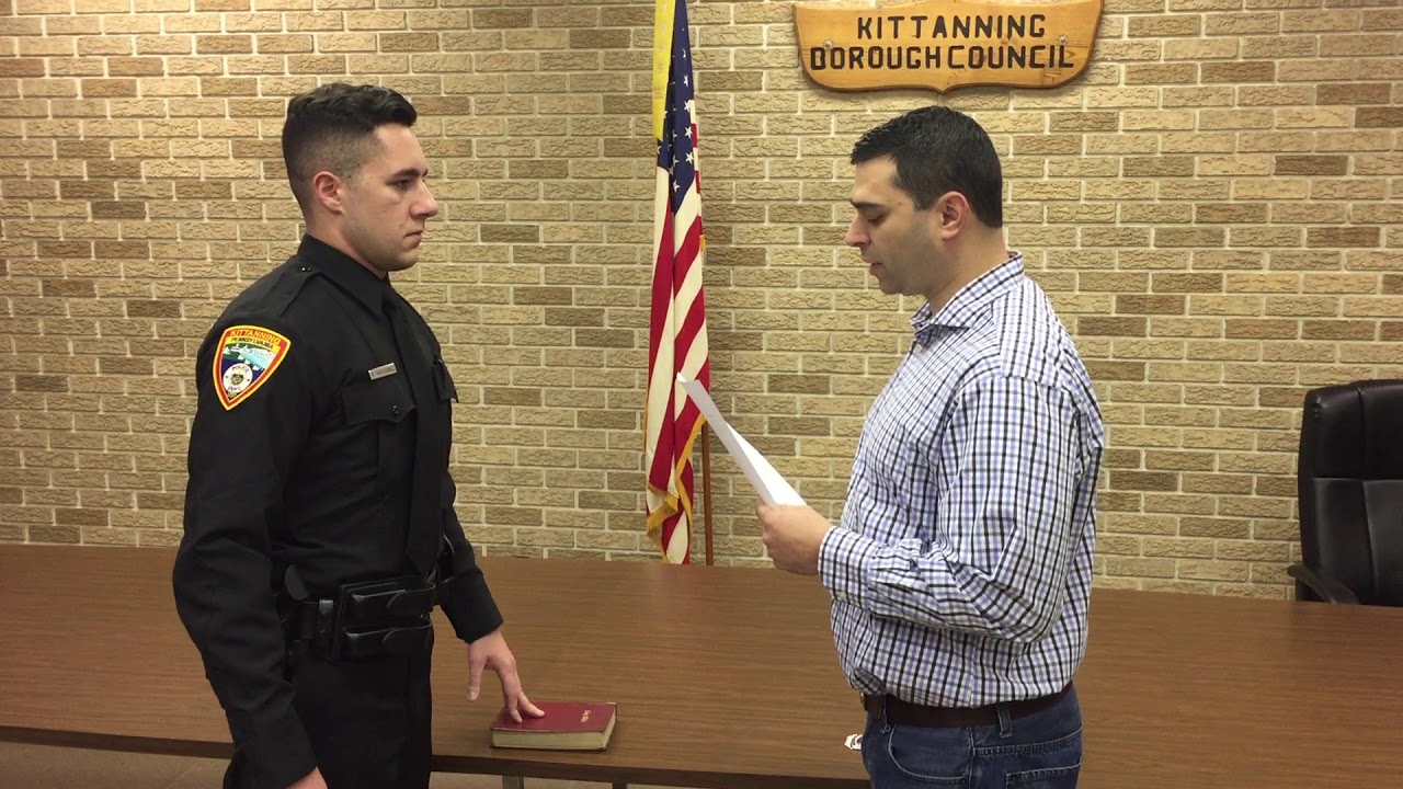 Mayor Swears In New Kittanning Police Officer YouTube