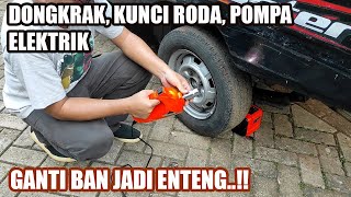 Dongkrak Mobil Elektrik 4 in 1 Electric Car Jack 5 Ton Pompa Kunci ban 5T