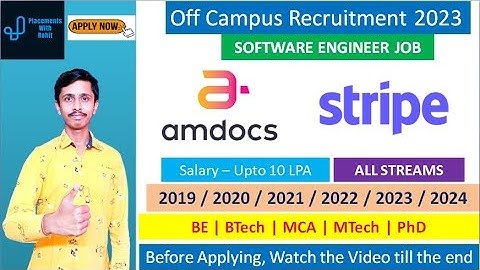Amdocs Recruitment 2023 | Stripe Recruitment for Software Engineer Role 2023 | Freshers Hiring 2023