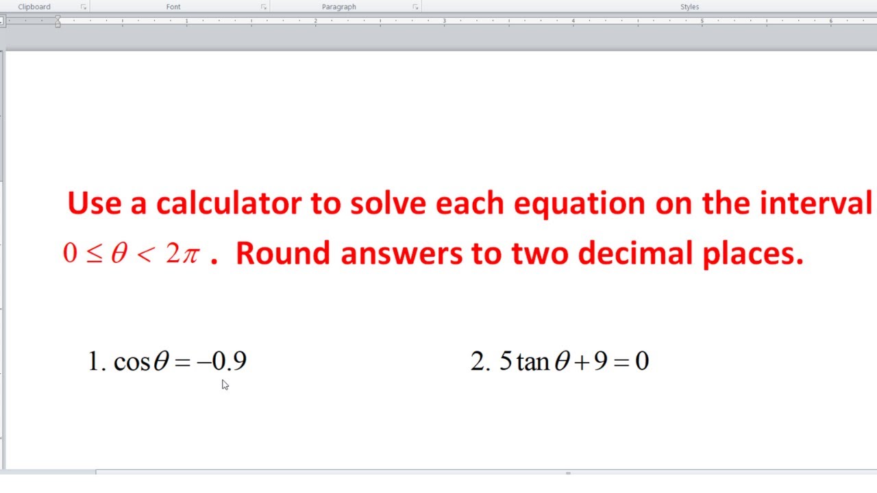 Use a Calculator to Solve Each Equation and Give Answers to Two Decimal  Places - YouTube