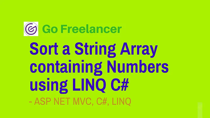Sort a String Array containing Numbers using LINQ C#