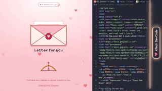 Love Letter Pixel Animation Free Source Code 💌 | Web Dev & Game Dev Project