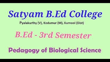B.Ed : III - Sem: Biology : 1.1 - Introduction of Curriculum & Components of Curriculum Development