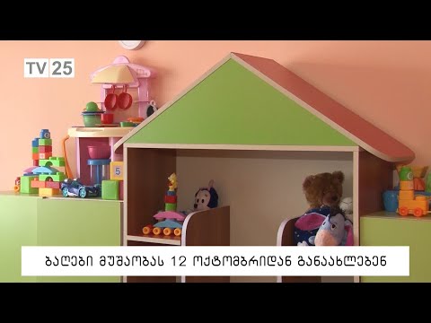 ბაღები მუშაობას 12 ოქტომბრიდან განაახლებენ