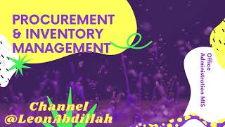 Procurement & Inventory Management