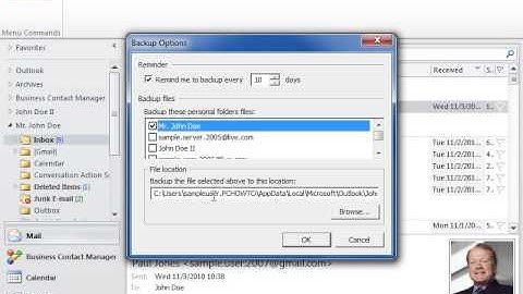 Outlook 2010 Use the PST Backup Tool