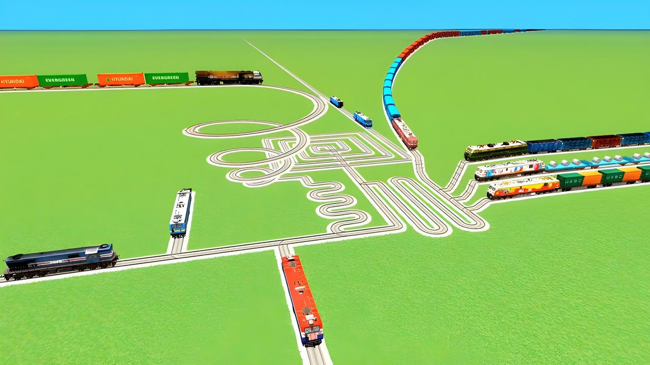 💖TRAIN CROSSIN CIRCLE SQUARE RISKY SNAKE🐍 TRACKS 360°AROUND RAILWORK BEANG DRIVE 