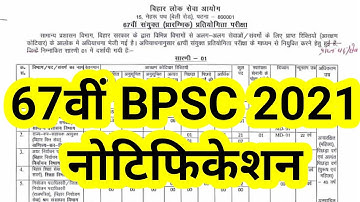 bpsc 67th notification ||bpsc 67th notification 2021,bpsc 67th notification kab aayega, latest news