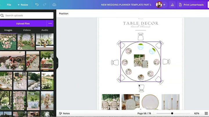 Interactive Table Decor Planner For Weddings (Canva)