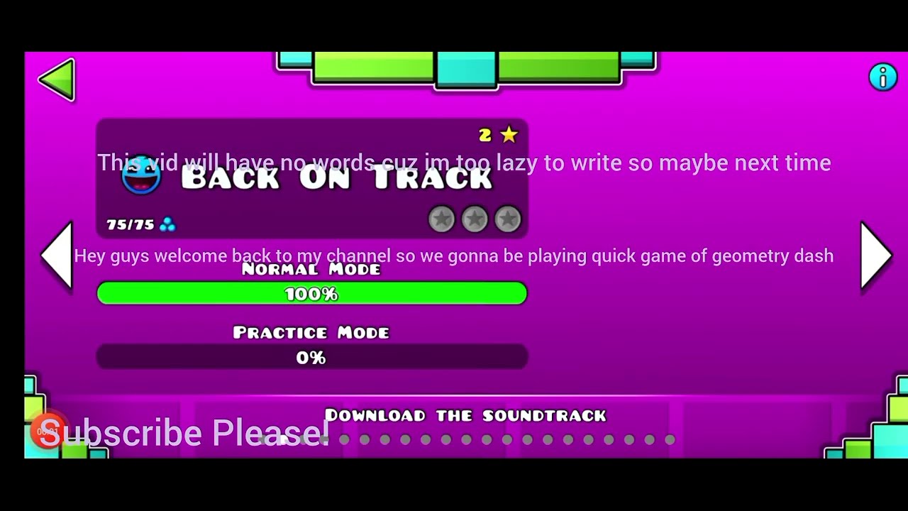Playing a quick game of geometry dash - YouTube