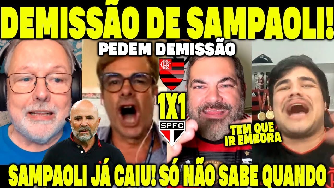 ⁣O SAMPAOLI JÁ CAIU, SÓ RESTA SABER QUANDO! YOUTUBERS DO  REVOLTADOS FLAMENGO 1-1 SÃO PAULO!