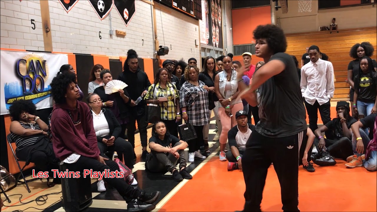Larry Battles a Kid Cypher part 1| Les Twins Stop Drop Dance | Camden, NJ 8-26-17