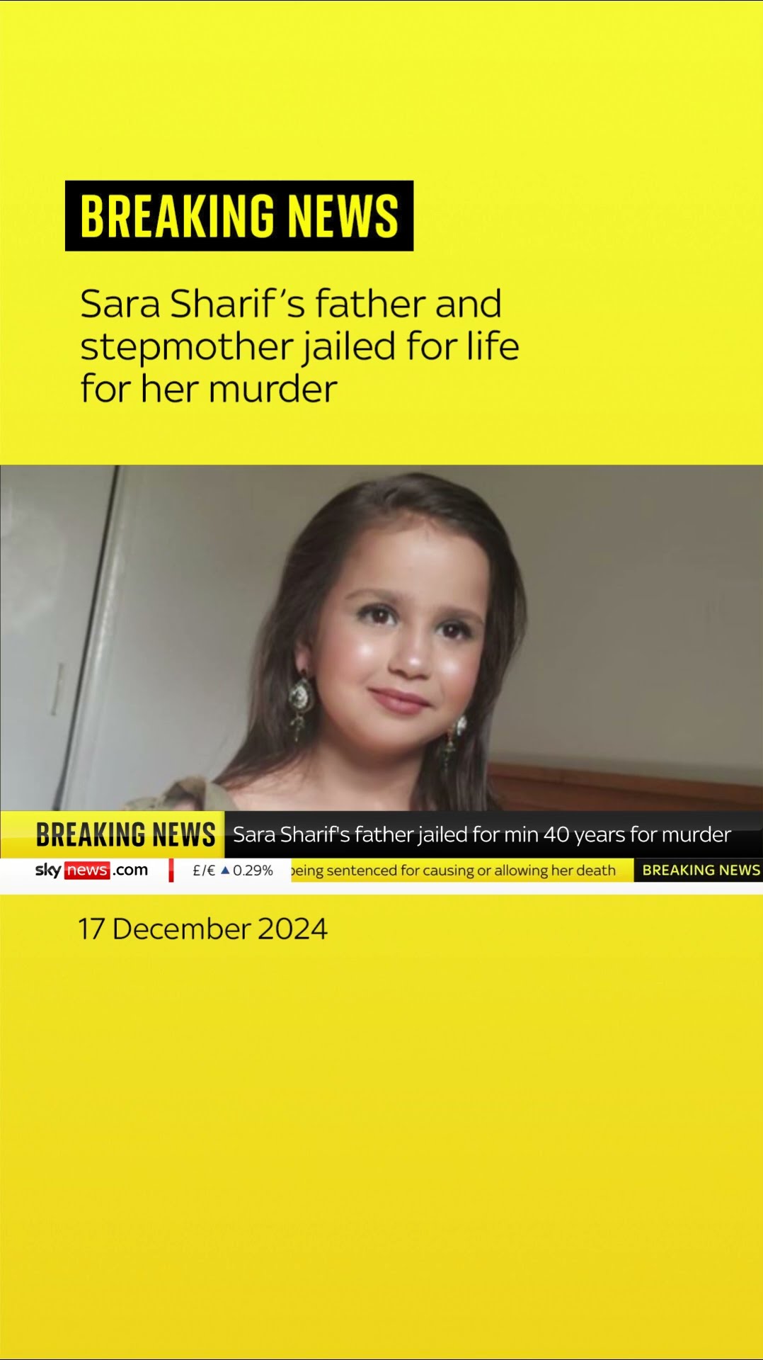 BREAKING: Sara Sharif’s father and stepmother jailed for life for her murder