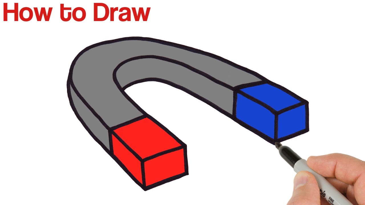 How to Draw a Magnet / Easy things to Draw 