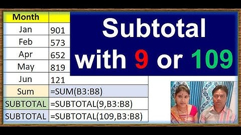 subtotal function in excel example | EXCEL